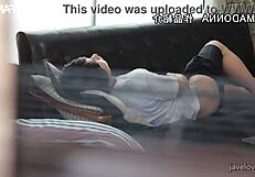 Sweaty Maid Yuka Mizuno Seduces with Her Nipples in Subtitled Asian Show