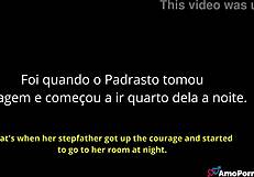 brunette teen stepdaughter noticed stepfather's dick harder with her than ex-wife