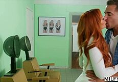 i watch the redheaded milf zoe grey get massaged and ride in cowgirl style