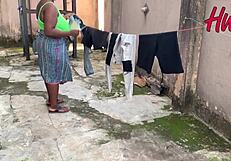 Horny African Landlady Rides Big Cock Tenant!