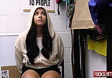 Cute petite teen bella luna deepthroats and fucks in office shyly