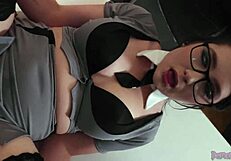 Sexy Principal Fucks Student's Big Cock in Office