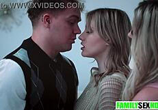 Stepmom teaching stepson and stepdaughter sex