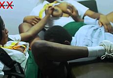 students teach head teacher intense pussy fucking