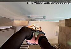 Beautiful Hot Cheerleader College Slut Flashing Panties In See Through Top And Mini Skirt