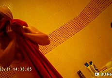 Spy Camera Catches Shower Nude Tits Bathing