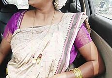 Indian Aunty Fucks Son-in-Law During Long Drive with Dirty Talks