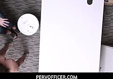 pervofficer - severe punishment teen 18+ thief was fucked in front of her