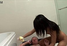 sexy asian teen bathes on cock?
