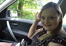 Blonde teen boldly becomes anal hitchhiker in Berlin, taking huge cocks