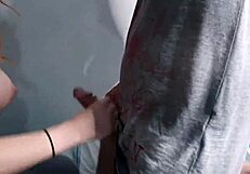 I Give My Stepbrother A Handjob And Show My Tits!