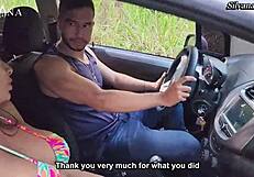 Silvana Lee seduces an inexperienced boy and brings him home to fuck her in the car