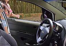 Silvana Lee seduces an inexperienced boy and brings him home to fuck her in the car