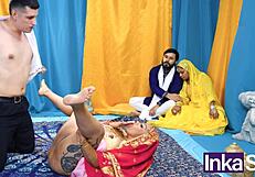 chudai - madrastra india tetona folla al novio y llena su coño de leche