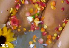 Sexy japanese girl in lingerie gets fucked in bathroom with hot creampie