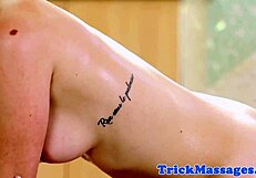 redhead in bikini enjoys scissoring after shower