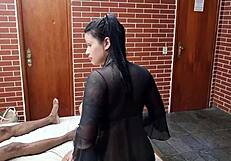 behind the scenes, diana estrela takes big cocks and cum showers