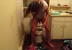 Shooting Off A Load Of Hot Cum While Using My Friend's Bathroom.