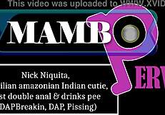 Brazilian cutie Nick Niquita's first double anal DAP DP scene with pissing, 4on1, double barrel BJ, and ATM.