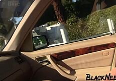 Cheating girlfriend is sucking dick in the bathroom, with big black cock and rough interracial action.