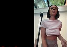 cute latina teacher plays with her dildo after class