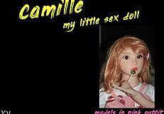 camille the sex doll is modeling in a pink outfit for the photoshoot