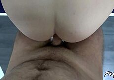 shaved intimate area receives action and fresh essence