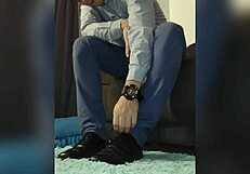 office socks gay scene with nylon and see through vibes at work