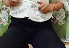 beautiful indian girl enjoys solo yoga