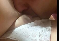 I sucked the hot prostitute's pussy after she got very excited, she sucked my dick until gagging, leaving it all sloppy, naughty slut