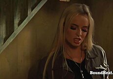 Big Ass Lesbian Slave Bent Over Gets Fingered and Spanked Hard