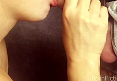 mina gives wincel a blowjob and he cums in her mouth