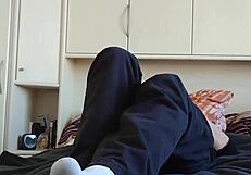 Chubby European Amateur Shows Her White Sneaker Socks In Homemade Video