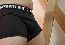 balbust espuleta kicks her slave's balls and spits on his small cock