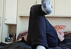 Chubby European Amateur Shows Her White Sneaker Socks In Homemade Video