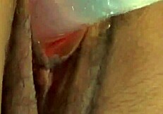 the tip of my tongue gets wet in my pussy