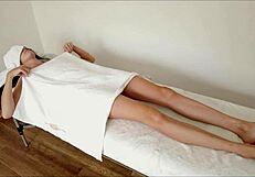 Pervert Masseur Gives Her A Relaxing Massage While Husband Waits Outside