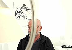 Old man's passionate fuck with blonde teen