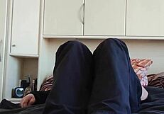 Chubby European Amateur Shows Her White Sneaker Socks In Homemade Video