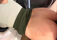 Stepson fucks stepmom while she's stuck in the washing machine