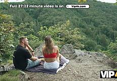 Vip4k Features Two Guys With Huge Dicks Pleasuring Wife While Husband Watches In Forest