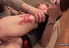 ginger french mature business lady gets anal fucked in two locations