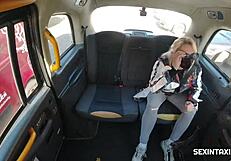 Sexy blonde widow got it hard in the taxi