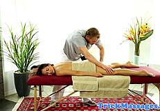 massaged babe doggystyled on all fours