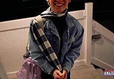 Does exotic skinny coed Raven finger fuck her shaved pussy and suck a cock?