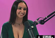 Up close, Hailey Rose shows how women orgasm with huge natural tits in solo masturbation