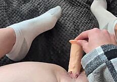 pov thick white girl fucks her toy with shy moans