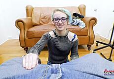 Does exotic skinny coed Raven finger fuck her shaved pussy and suck a cock?