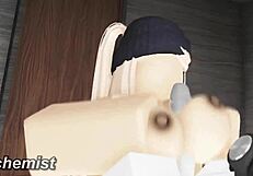 Amazing night riding big cock with random whore on roblox