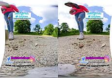 Vr180 - 3d girl crushing with dirty fila sneaker different food bears gummy crush trample